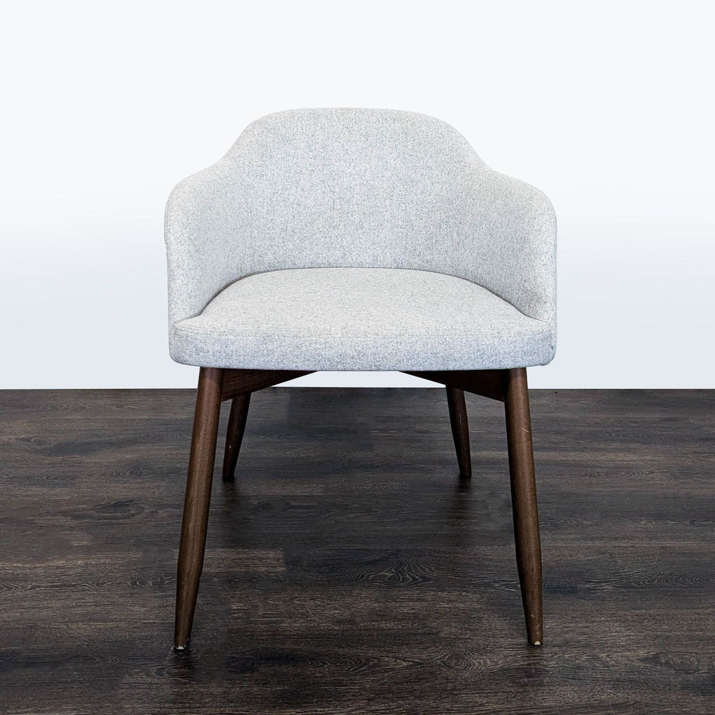 1. Billiani dining chair featuring wood splayed legs and a rounded, upholstered seat for modern elegance.