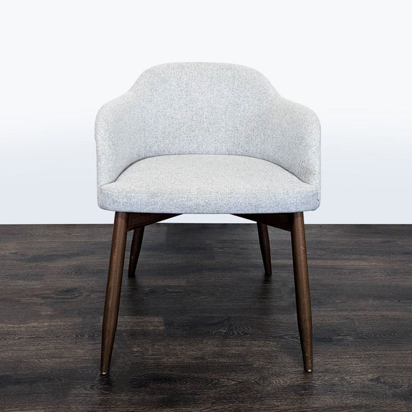 1. Billiani dining chair featuring wood splayed legs and a rounded, upholstered seat for modern elegance.