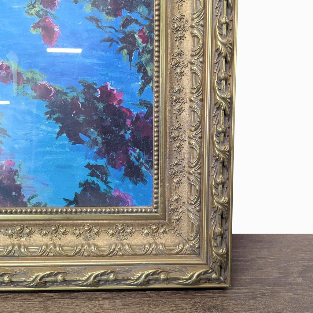 Curt Walters Print "Positano Amalfi Coast" with Ornate Gold Frame