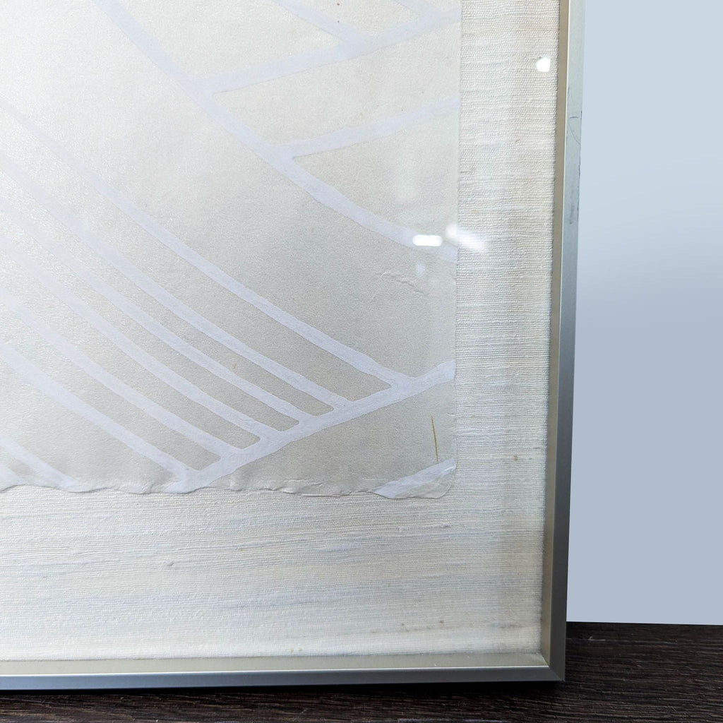 Framed Minimalist Japanese Wave Print on Silk Paper