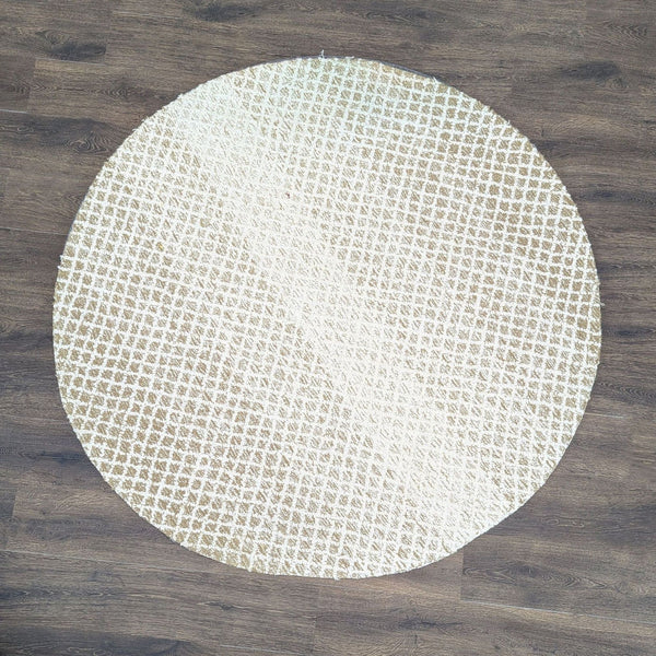 Safavieh 5’ Beige/Ivory Wool Micro-Loop Round Area Rug - Accepted Offer (63.41% discount)