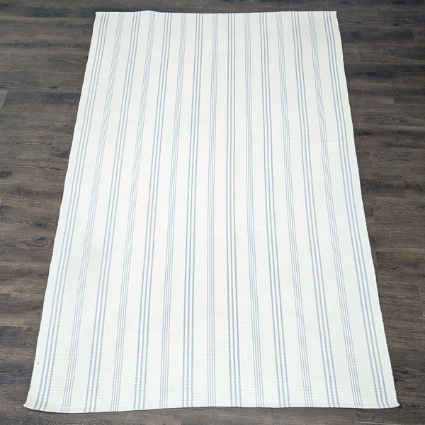 Ivory cotton flat weave rug with clean grey stripes, Dash and Albert, durable and stylish for any room.  