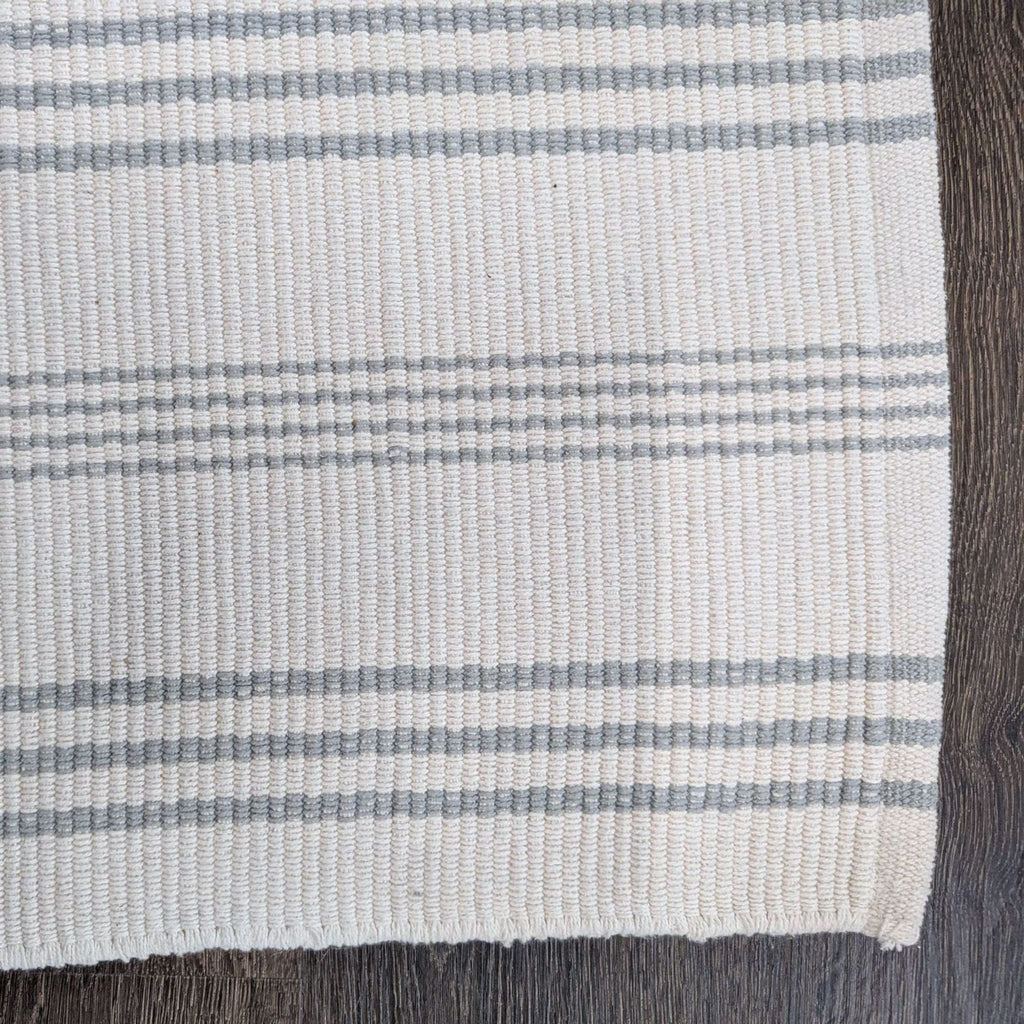 Dash and Albert Ivory & Grey Striped Flat Weave Rug