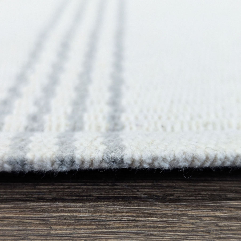 Dash and Albert Ivory & Grey Striped Flat Weave Rug