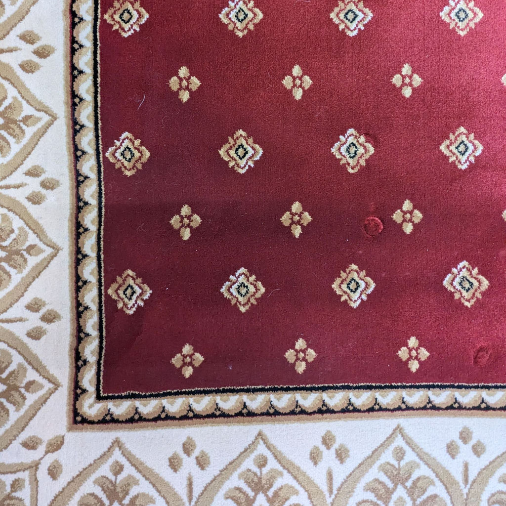 Red Fleur De Lis Sapphire Collection Rug, 7'10" x 11'2"