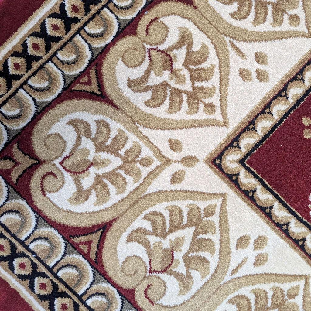 Red Fleur De Lis Sapphire Collection Rug, 7'10" x 11'2"