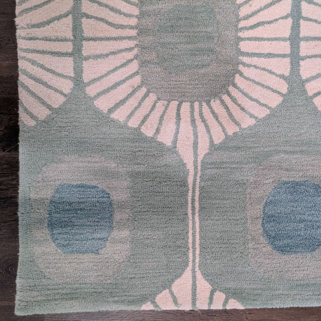 Bashian Chelsea Modern Geometric Blue and Cream 7.6’ x 9.6’ Area Rug