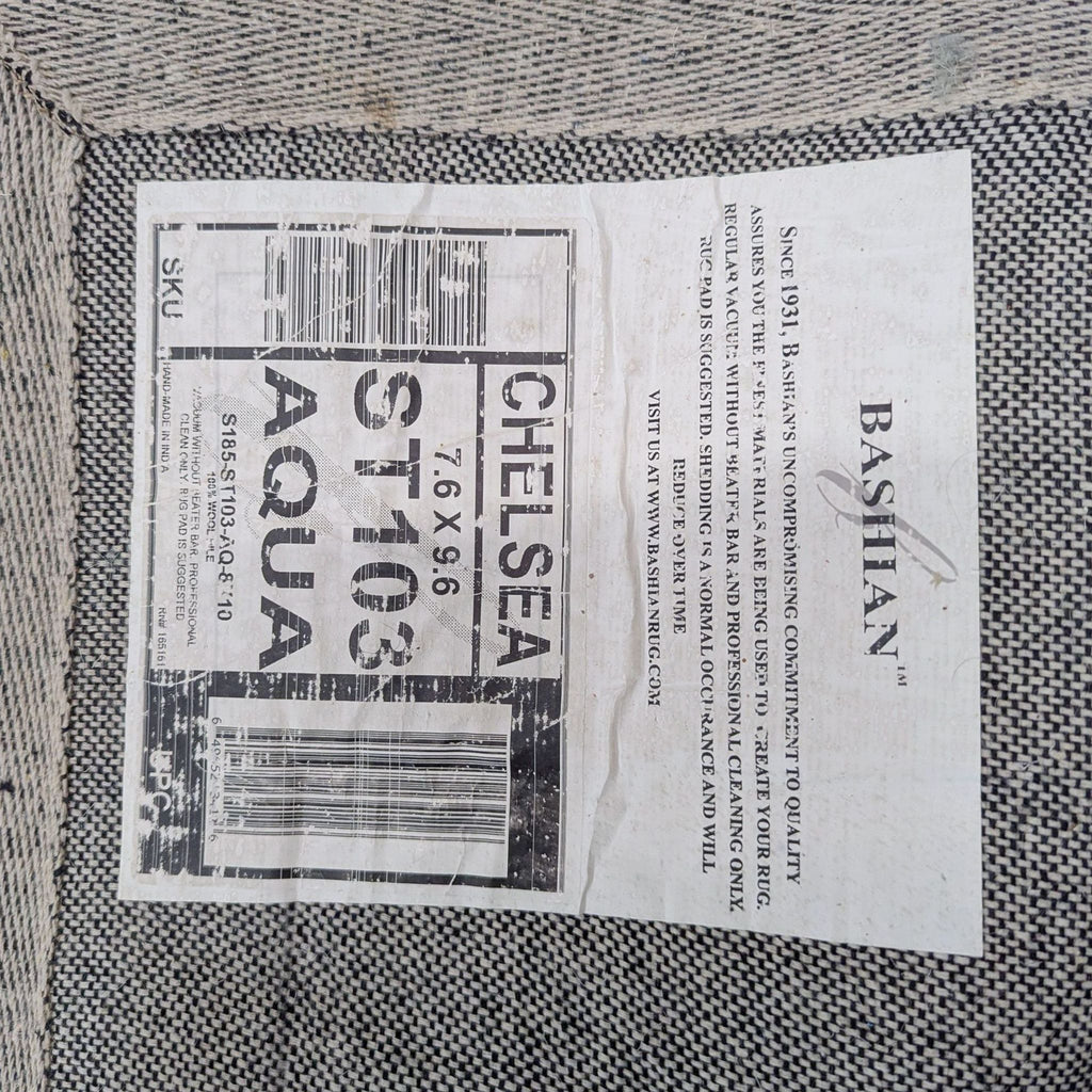 Bashian Chelsea Modern Geometric Blue and Cream 7.6’ x 9.6’ Area Rug