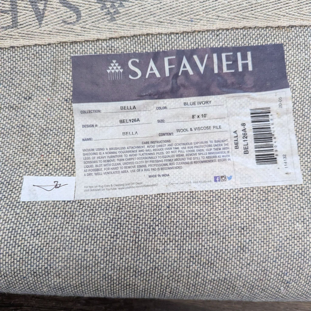 Safavieh Blue & Ivory Textured Modern 8x10 Area Rug, Elegant Leaf Pattern - Accepted Offer (38.02% discount)