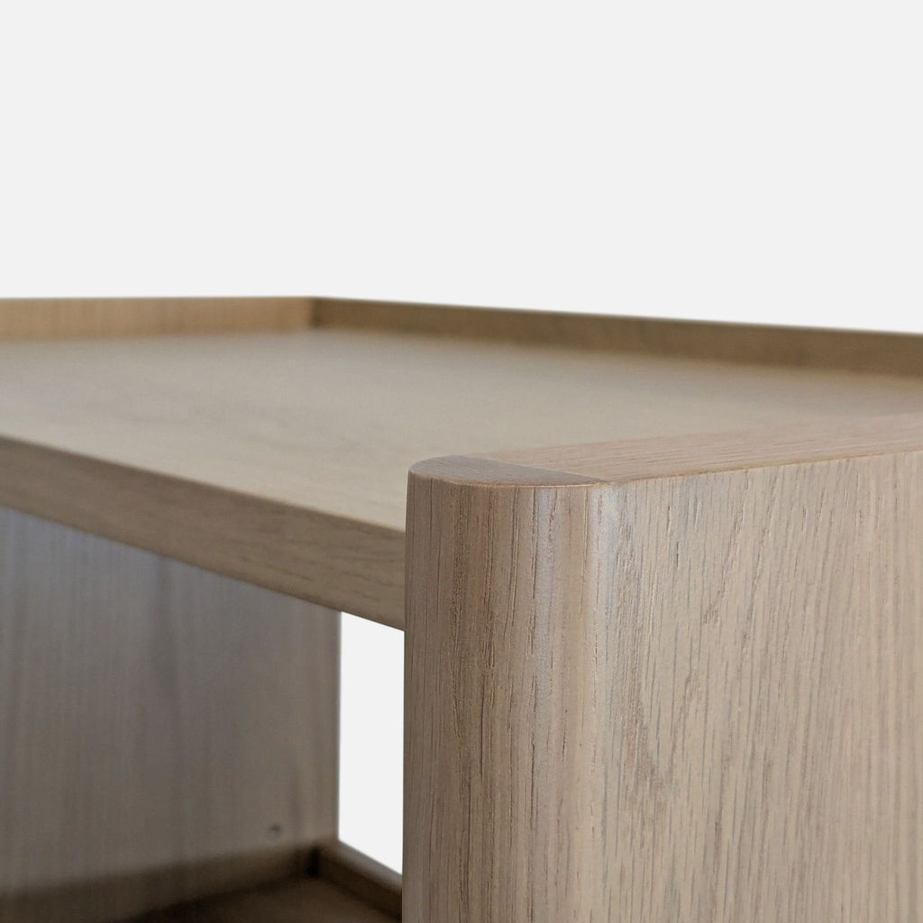 Article Modern Light Wood Bookshelf with Cabinet Storage