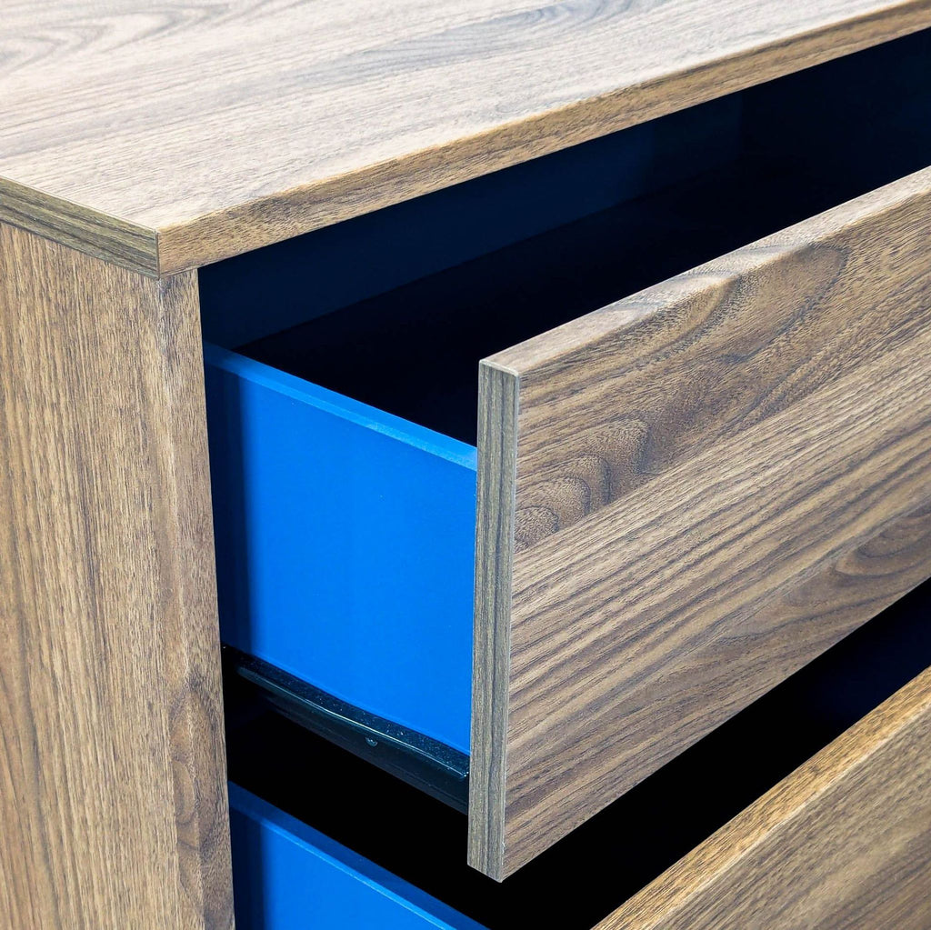 Ikea Rådmansö Modern 6-Drawer Dresser in Walnut Finish with Metal Legs