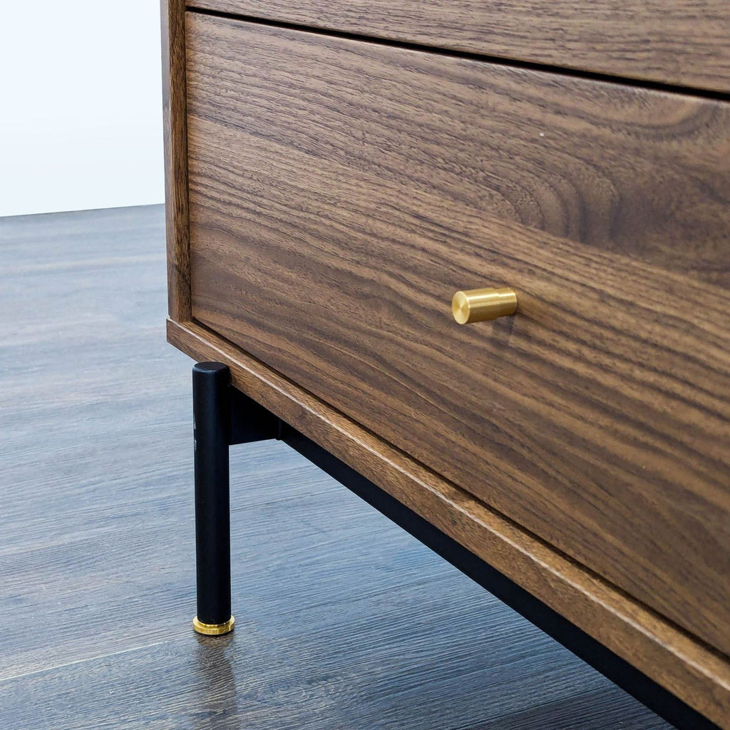Ikea Rådmansö Modern 6-Drawer Dresser in Walnut Finish with Metal Legs