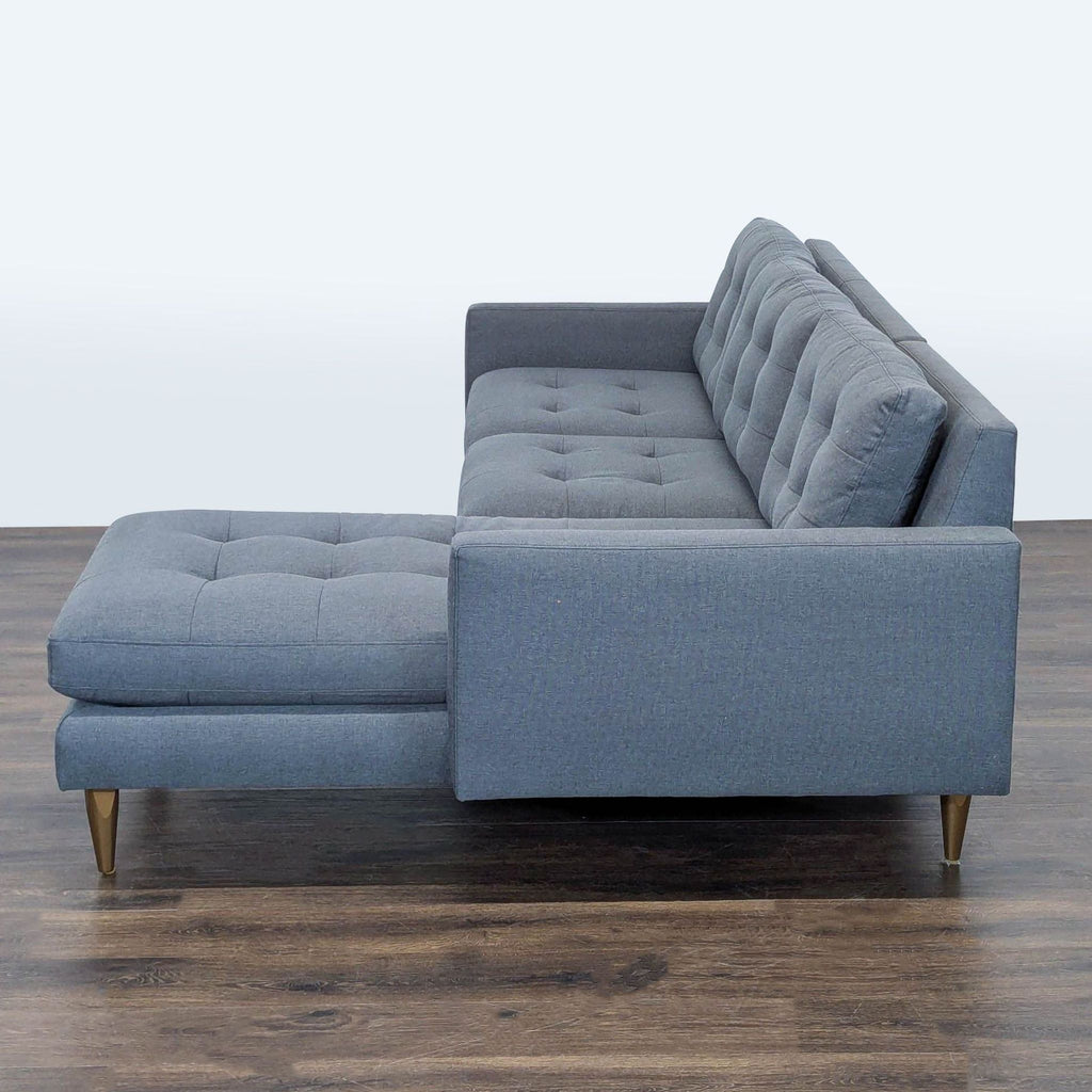 Crate & Barrel Petrie Modern Gray Sectional Sofa with Chaise - Accepted Offer (20.63% discount)