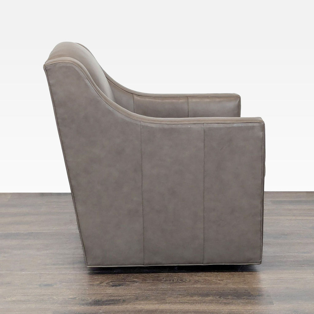 Lexington Taupe Leather Lounge Swivel Chair
