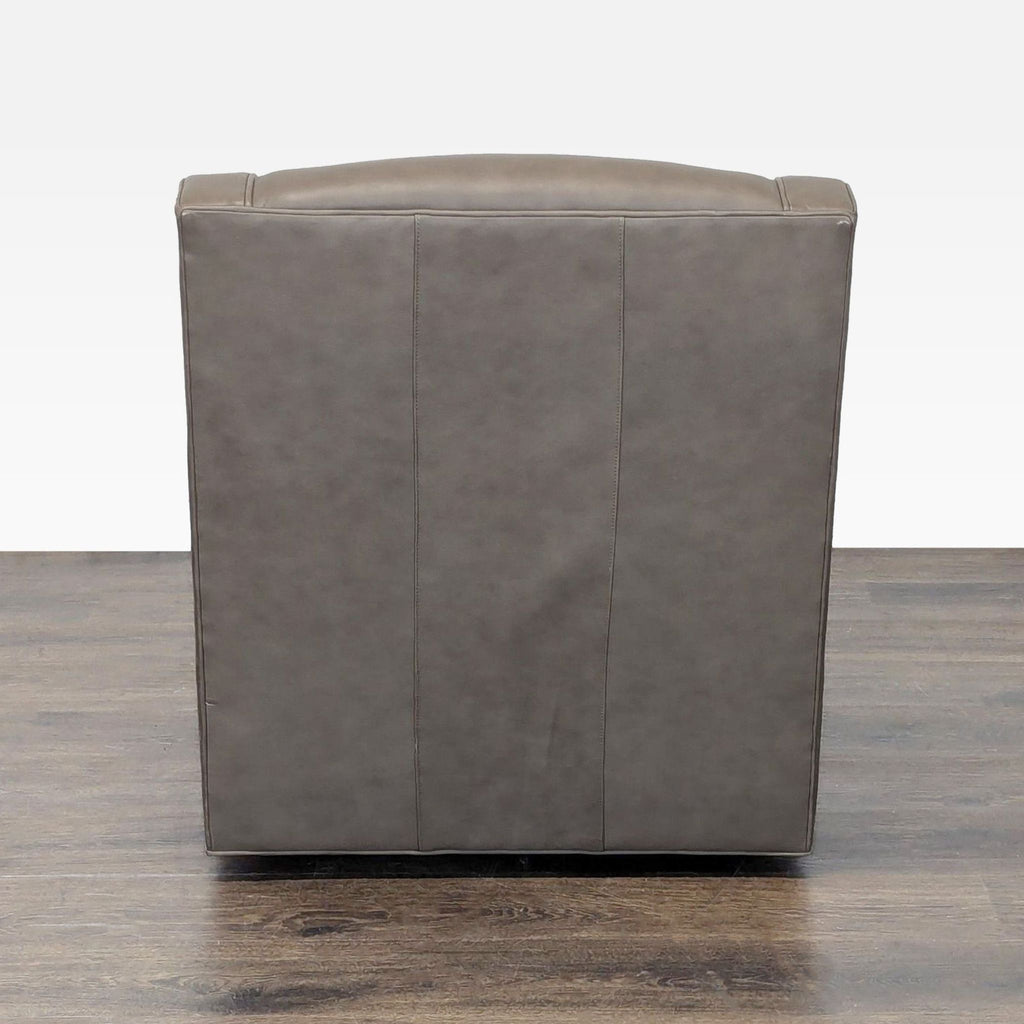 Lexington Taupe Leather Lounge Swivel Chair
