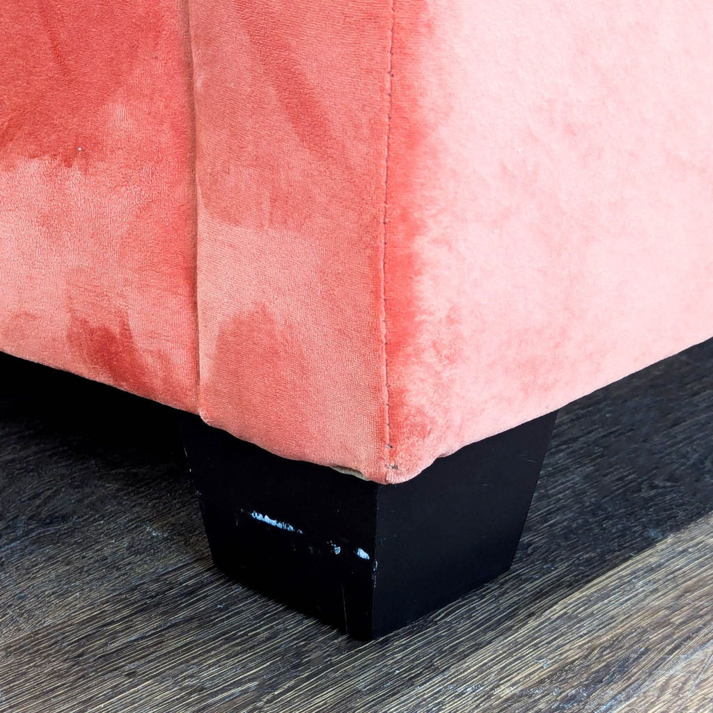 Modern Coral Velvet Sleeper Sofa with Pillows