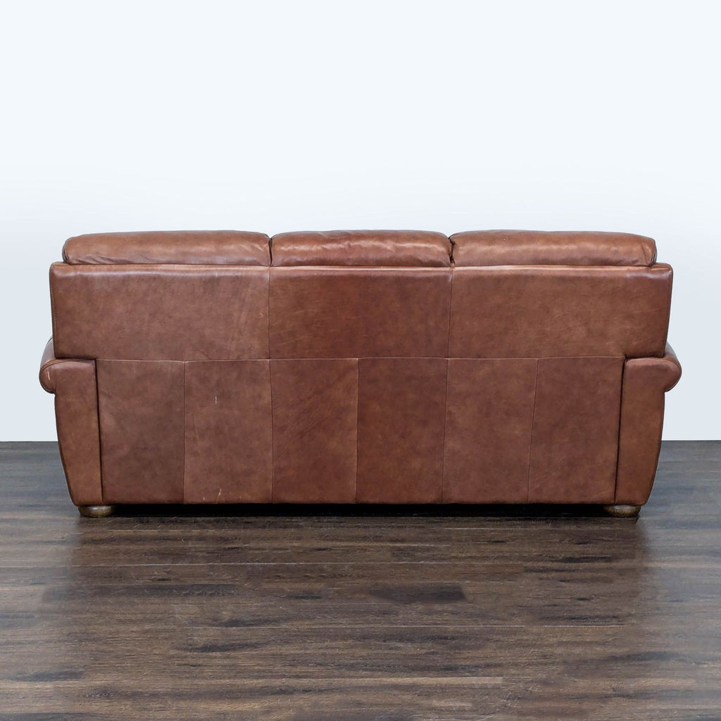 Classic Brown Leather 3-Seat Sofa with Rolled Arms - Accepted Offer (9.72% discount)