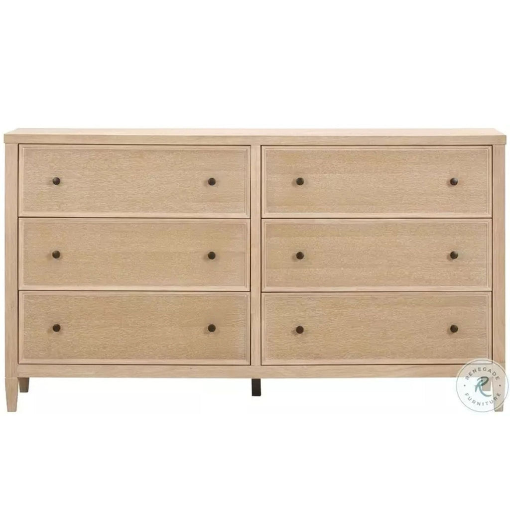 Bristol Park Whitewashed Oak Wood 6-Drawer Dresser - Accepted Offer (23.73% discount)