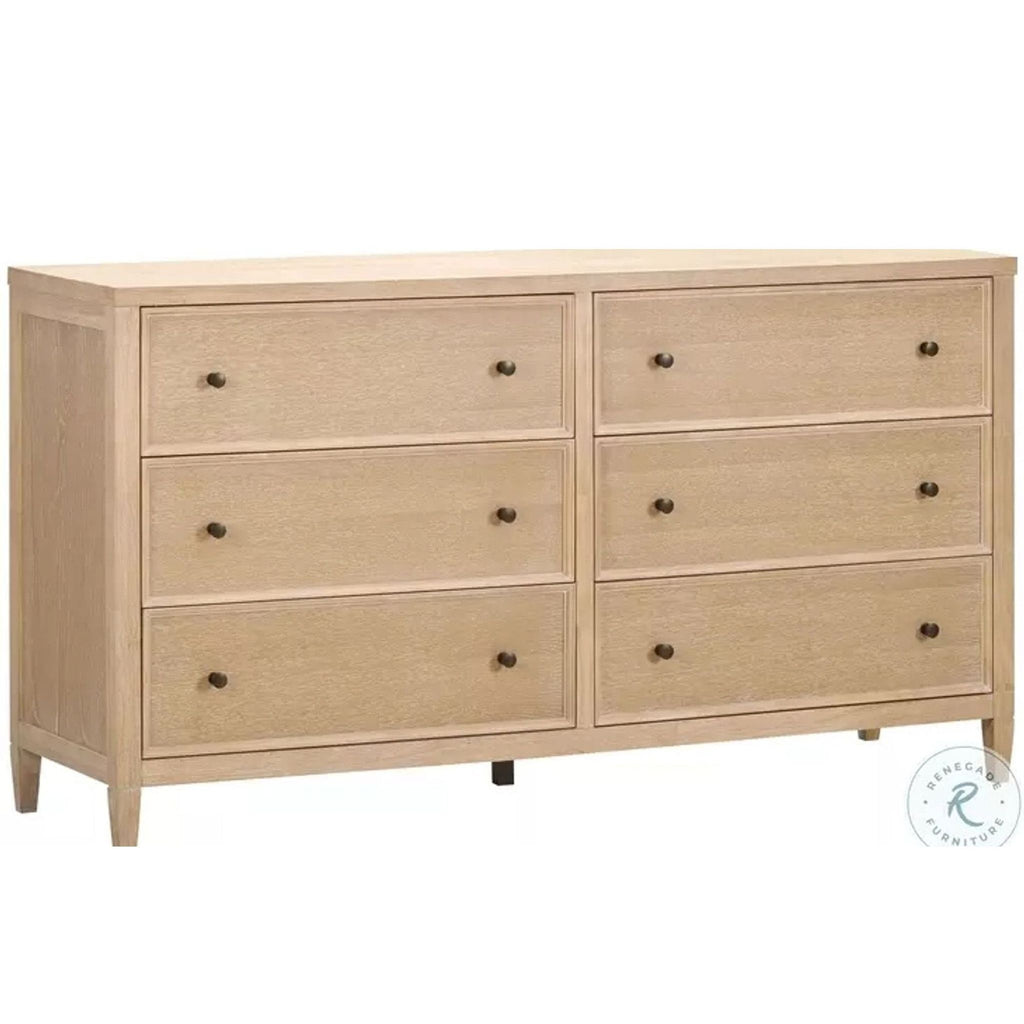 Bristol Park Whitewashed Oak Wood 6-Drawer Dresser - Accepted Offer (23.73% discount)