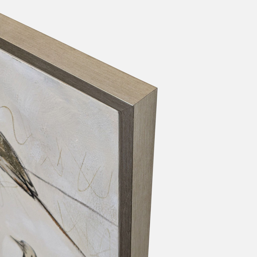 Framed Bird Drawing on Wires – Large Wall Art Painting