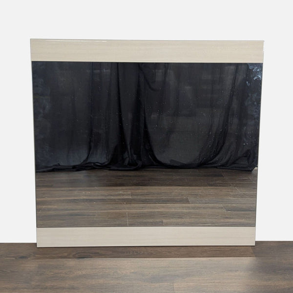 Rectangular Italian mirror by Alf featuring wood, veneer, and metal in a light keto high gloss finish.