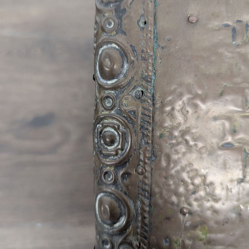Antique Embossed Metal Firewood/Coal Box