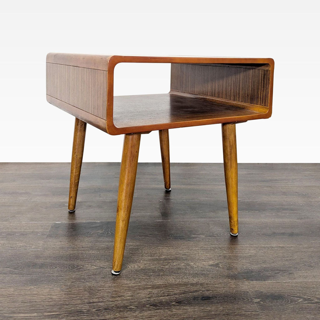 Pair of Mid-Century Open Shelf Nightstands