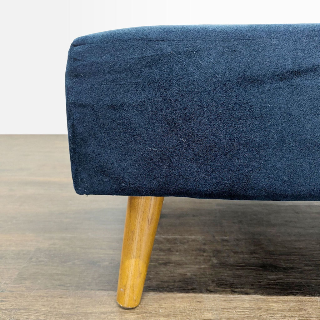 Tufted Ottoman on Wood Legs