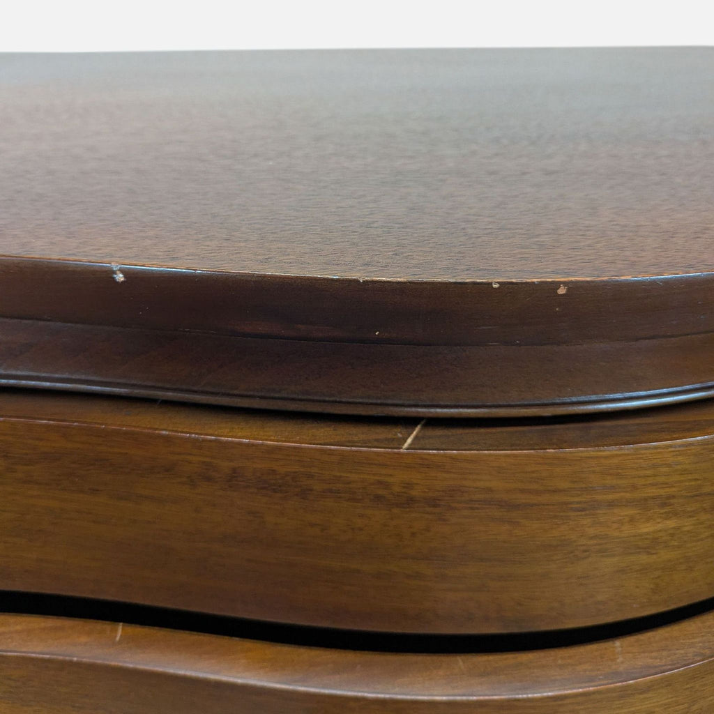 Vintage Serpentine Front Wood Chest of Drawers