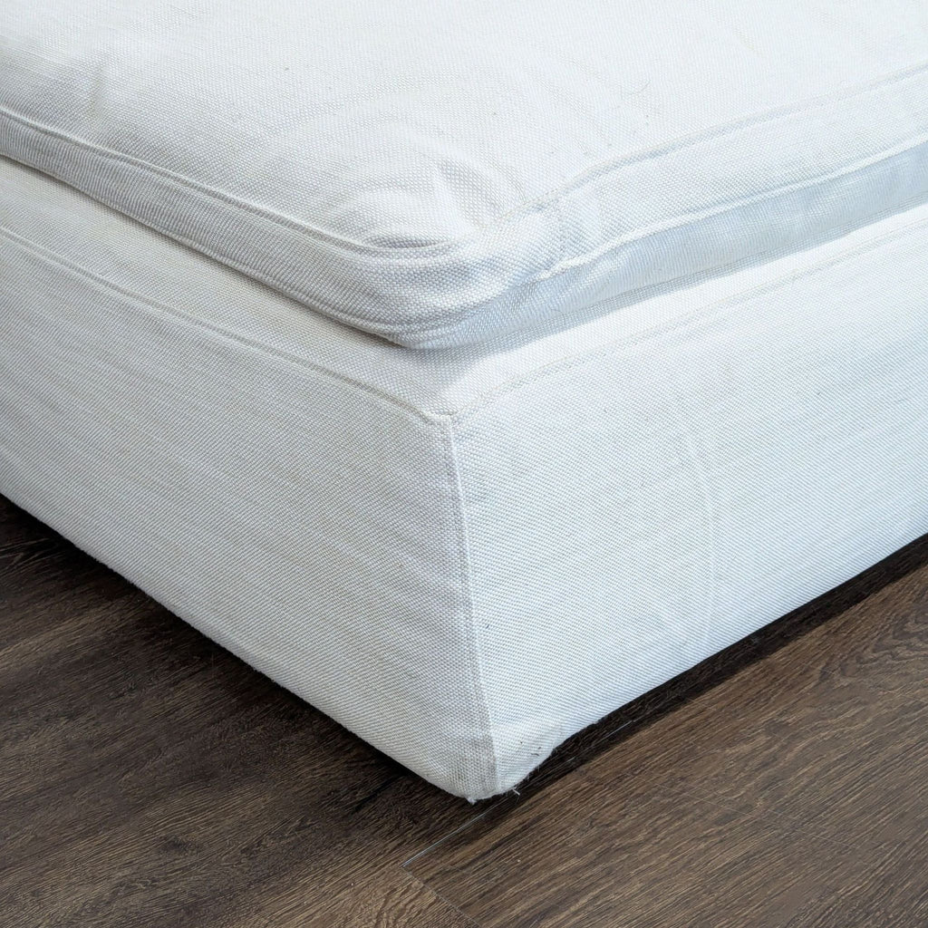 2. Restoration Hardware sectional sofa featuring deep seats and soft upholstery, designed for spacious lounge areas.