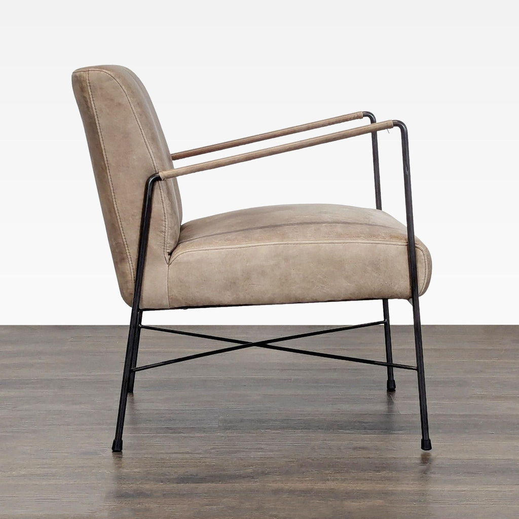 Contemporary brown lounge seat with metal frame, ideal for relaxing, from Moe's Home Collection.