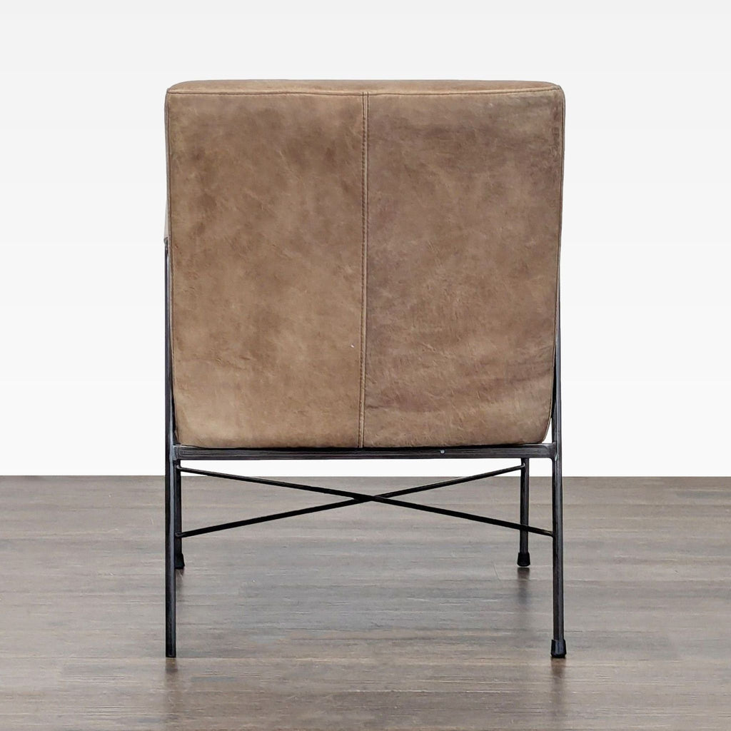 Moe's Home Collection Dagwood Modern Leather Lounge Chair with Metal Frame