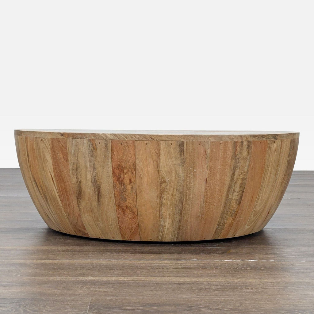 Poly & Bark mango wood coffee table with a natural finish and minimalist silhouette.