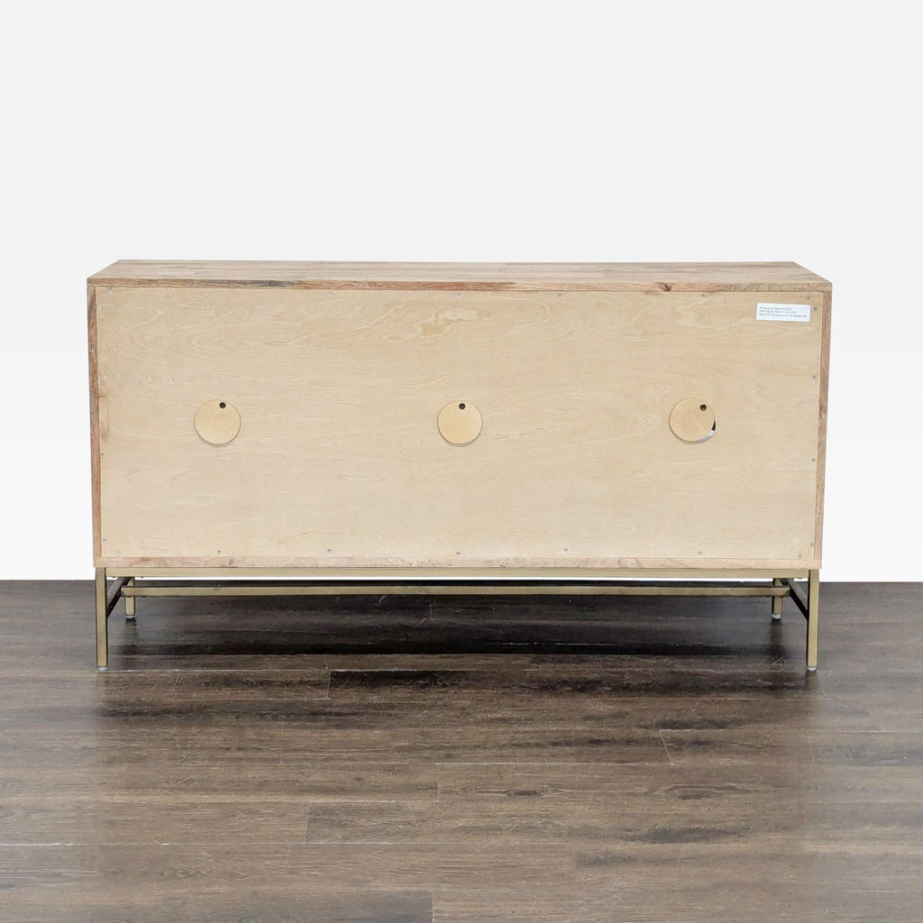 Modern console made of mango wood and metal, designed for entertainment centers by Joss and Main.