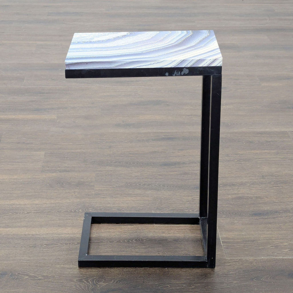 "C" Table with a Faux Stone Top