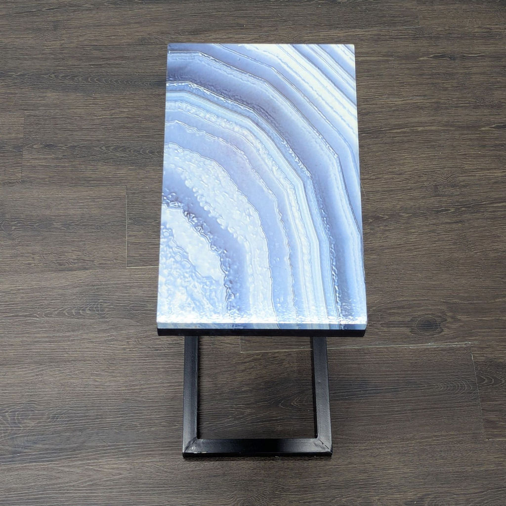 "C" Table with a Faux Stone Top