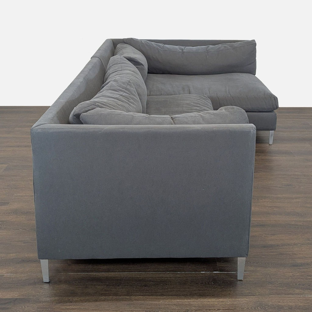 Crate & Barrel Gray Modern Sectional Sofa – Stylish and Spacious Seating