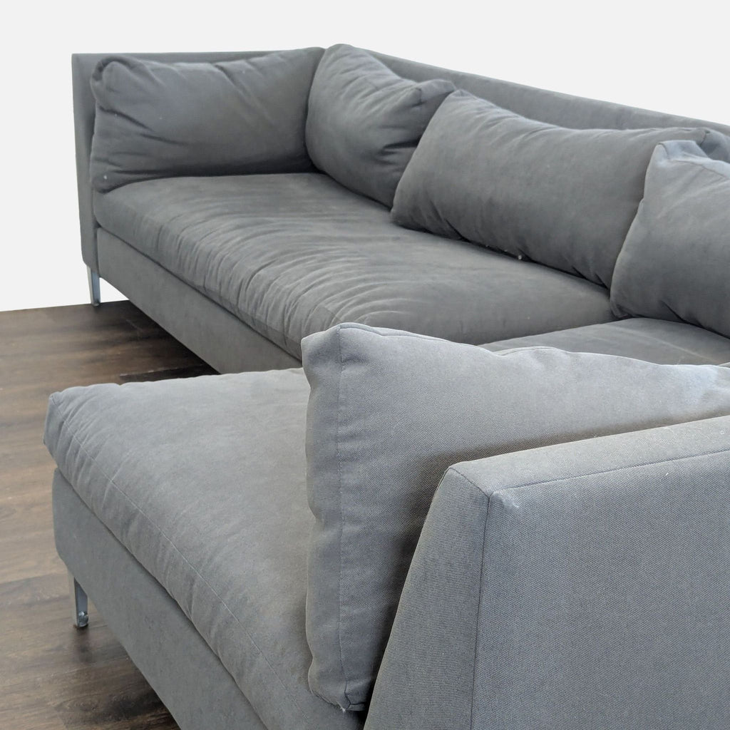 Crate & Barrel Gray Modern Sectional Sofa – Stylish and Spacious Seating