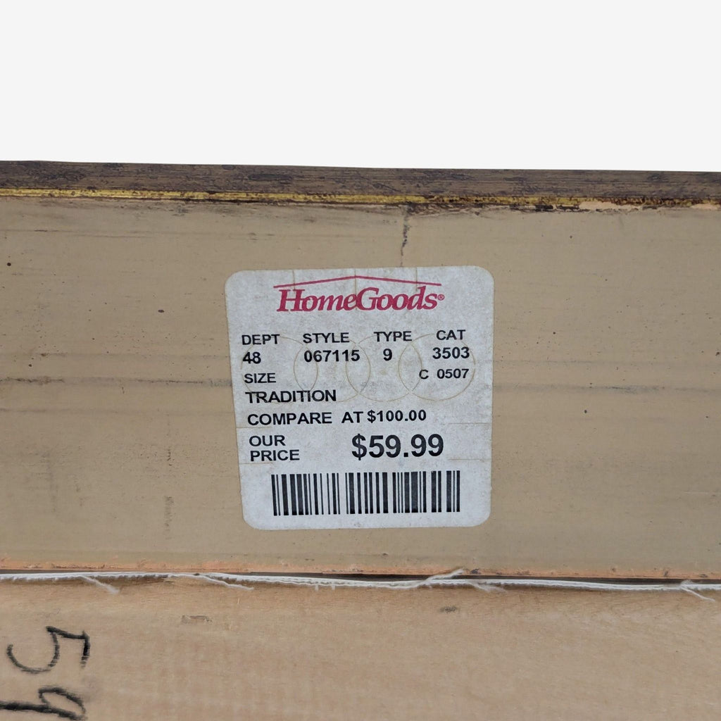 3. HomeGoods price tag for a framed print, labeled "Tradition," category Prints & Maps, priced at $59.99.