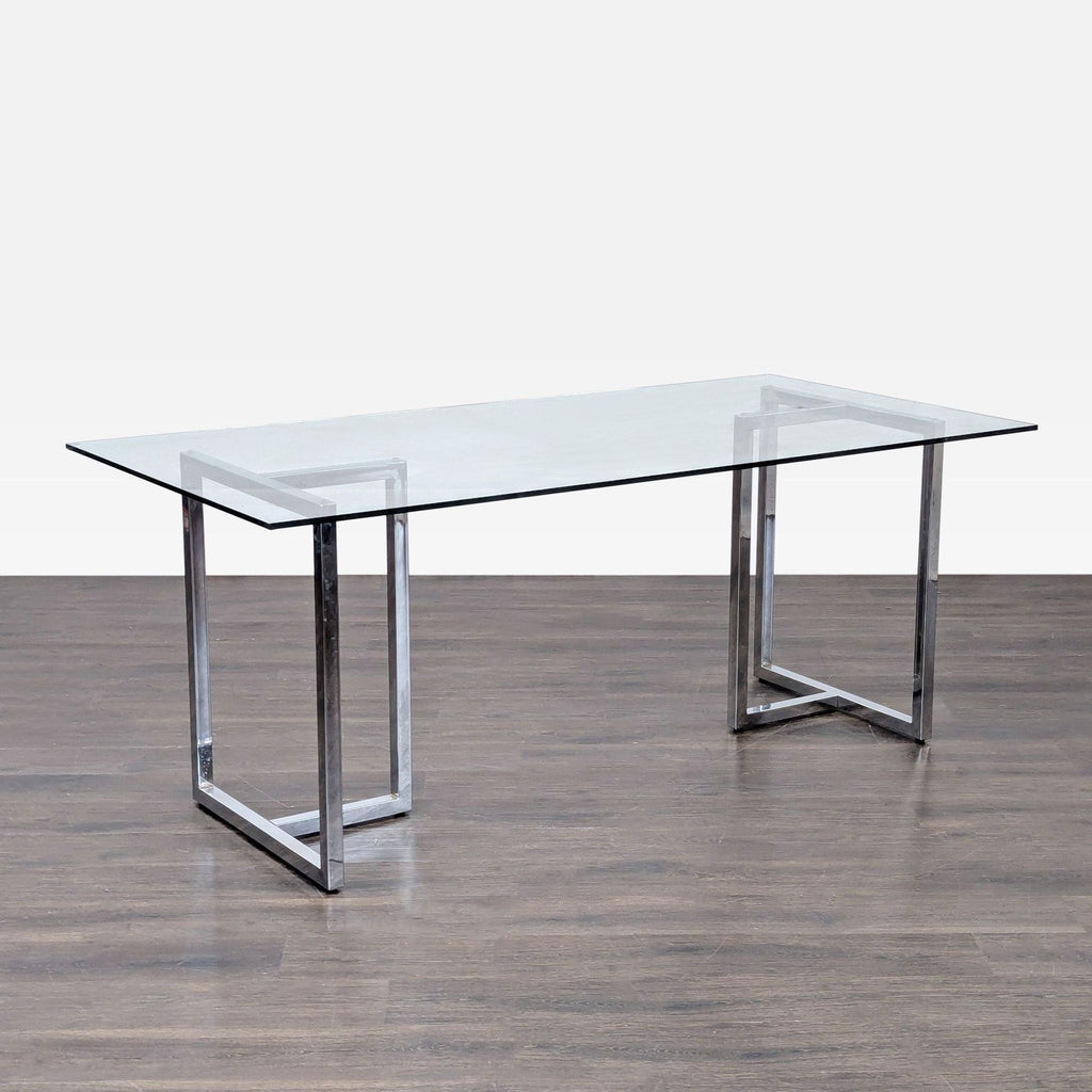 CB2 Silverado Chrome Rectangular Dining Table