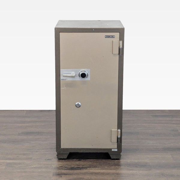 Maximum brand safe with combination lock, adjustable shelves, and lockable drawer; minor exterior wear.