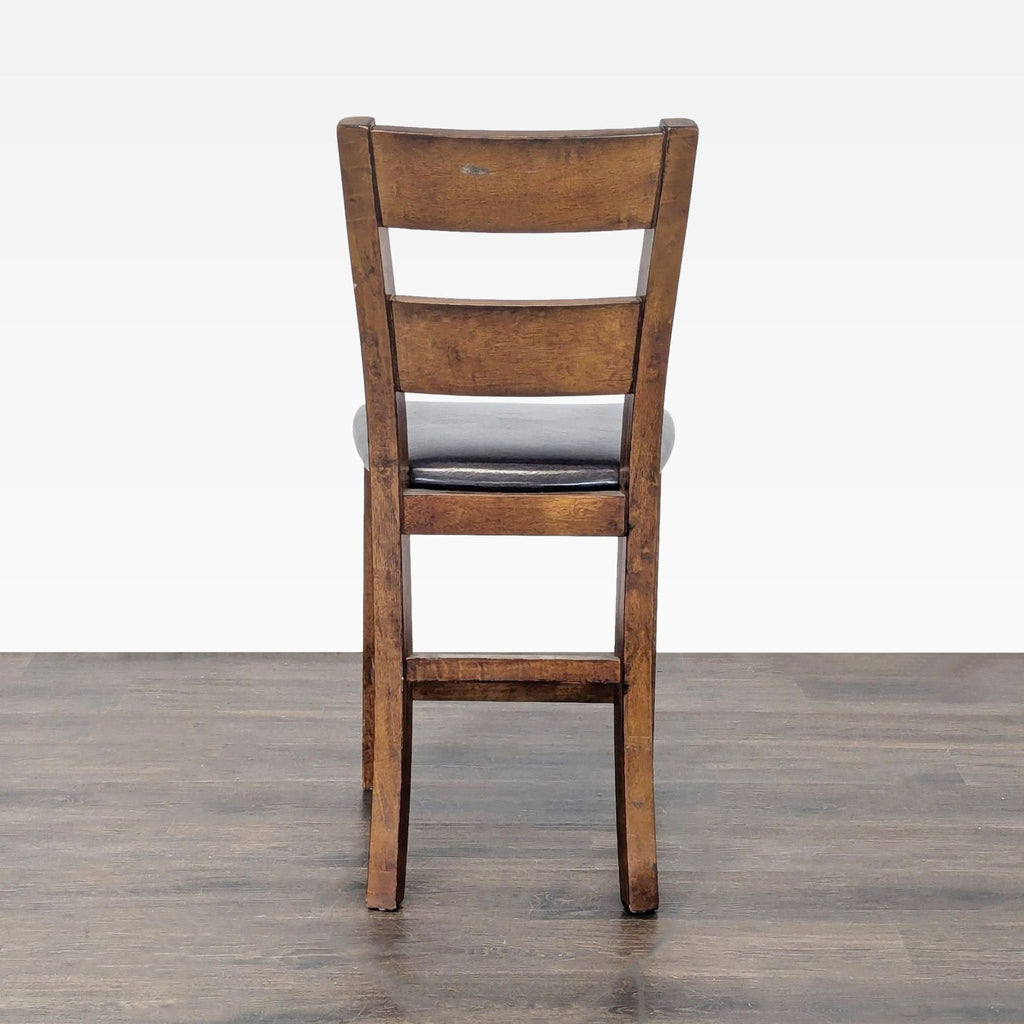 Wooden Bar Stool with Faux Leather Seat