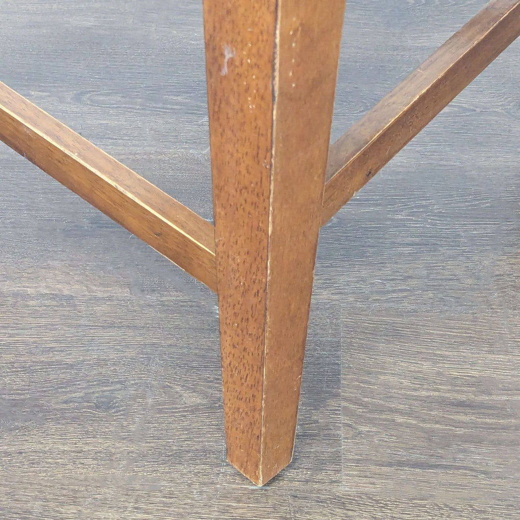 Wooden Bar Stool with Faux Leather Seat