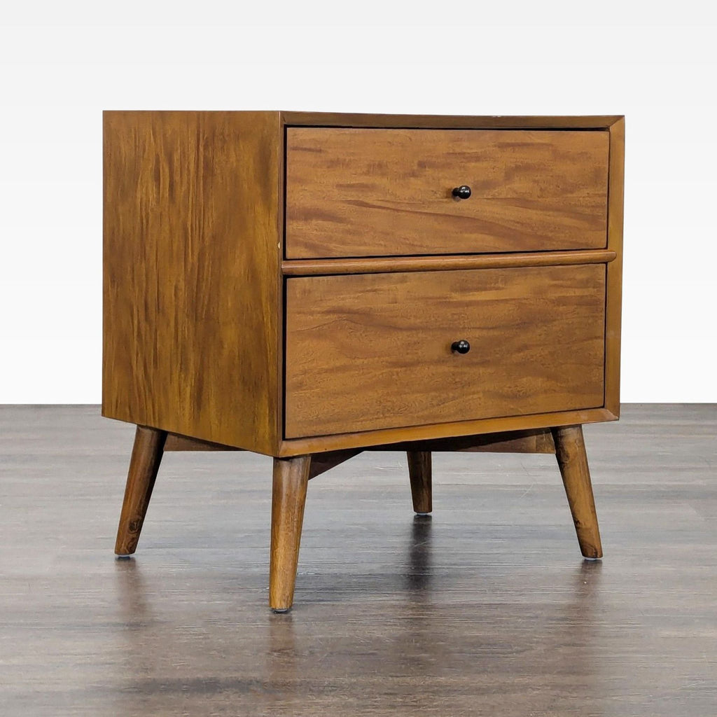 Najarian Furniture Two Drawer Mid-Century Nightstand