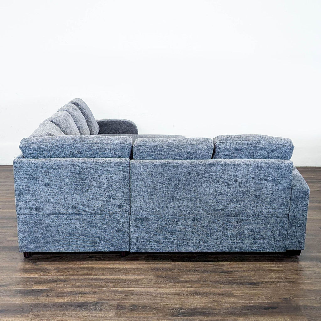 Lifestyle Solutions Edgewood Modern Gray Sectional Sofa with Storage and Built-In Power Outlet
