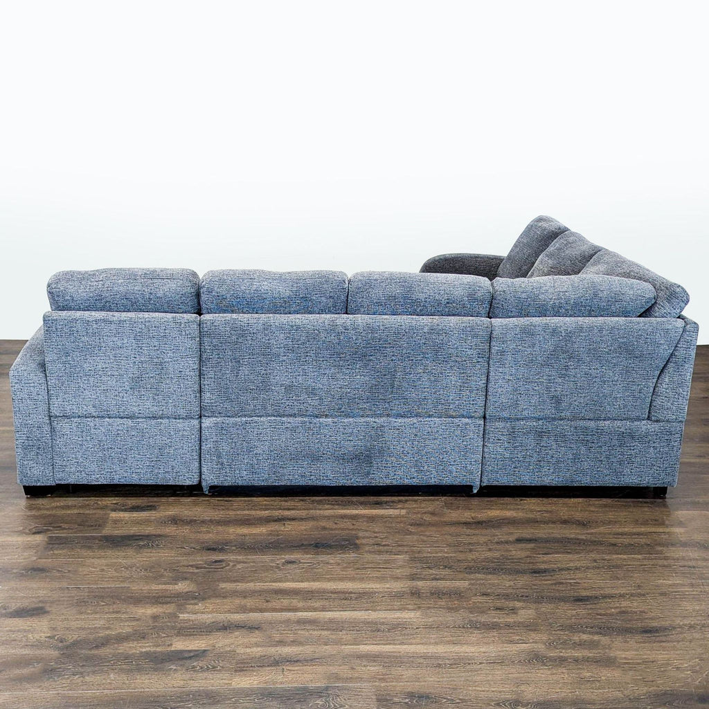 Lifestyle Solutions Edgewood Modern Gray Sectional Sofa with Storage and Built-In Power Outlet