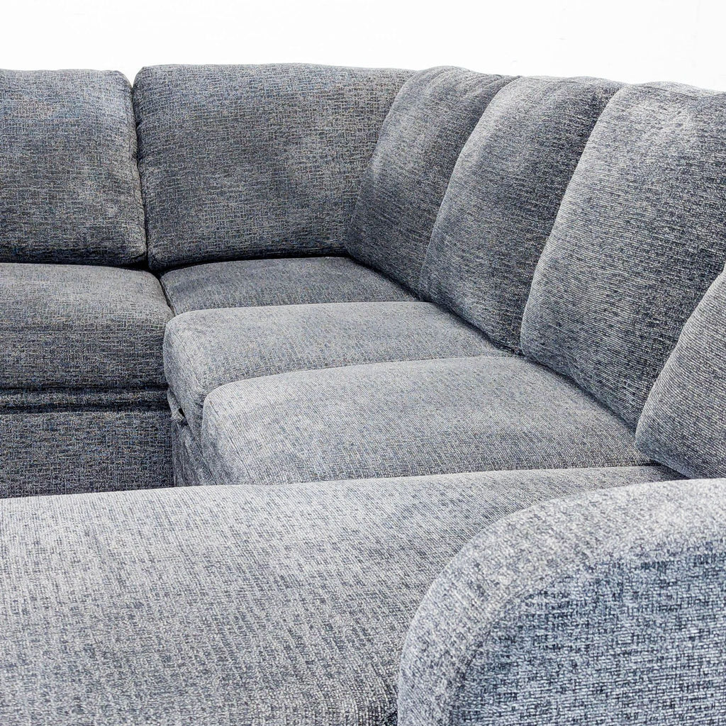 Lifestyle Solutions Edgewood Modern Gray Sectional Sofa with Storage and Built-In Power Outlet