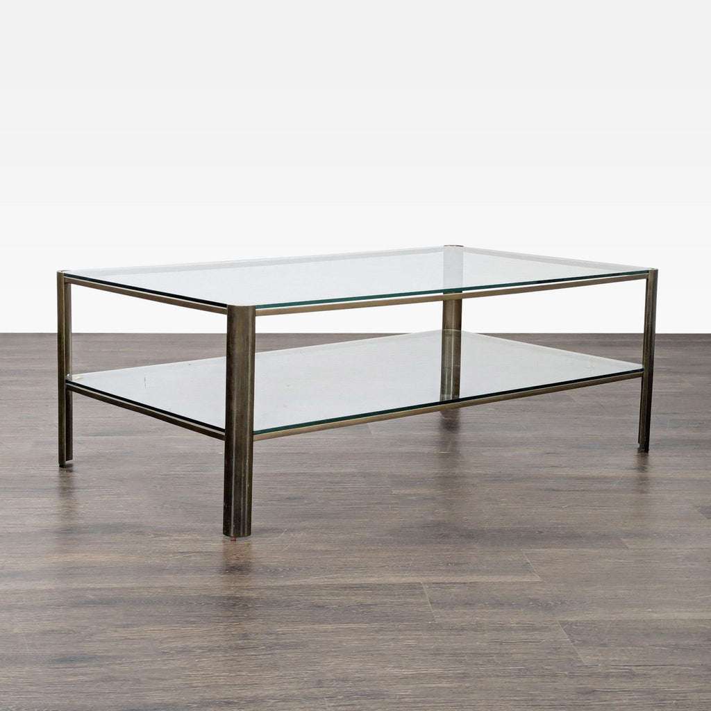 Two Tier Glass and Metal Coffee Table