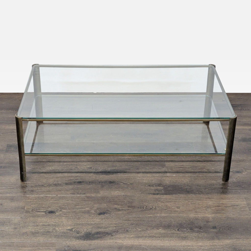 Two Tier Glass and Metal Coffee Table