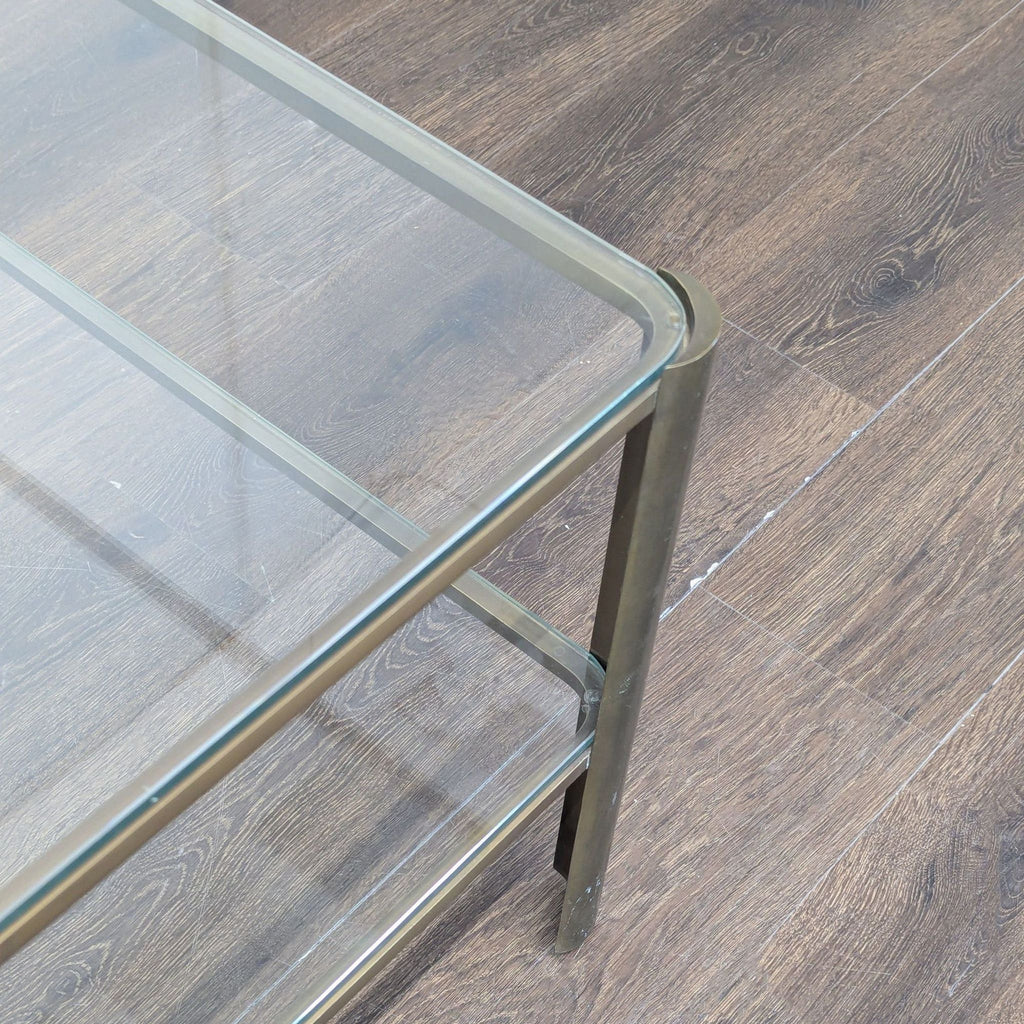 Two Tier Glass and Metal Coffee Table